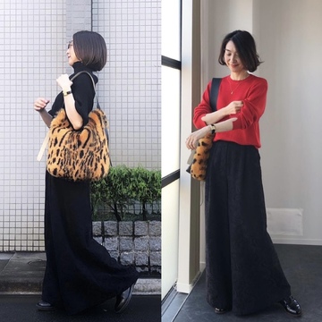 上も下も黒❤︎＋CELINEレオパード