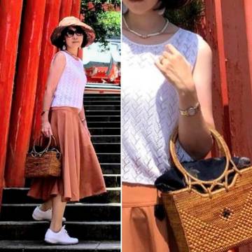 uniqlo u のフレアースカートとバリ島ウブドで求めたアタバッグで宮崎の夏！