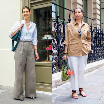 さわやかでこなれ感のあるベージュ＆ホワイトコーデ【パリマダム 夏のおしゃれSNAP】