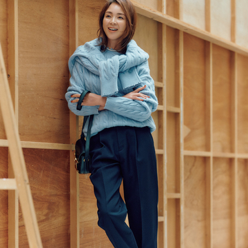 ミドルゲージのニットを重ねれば今年らしいモダンな洒落感がかなう！