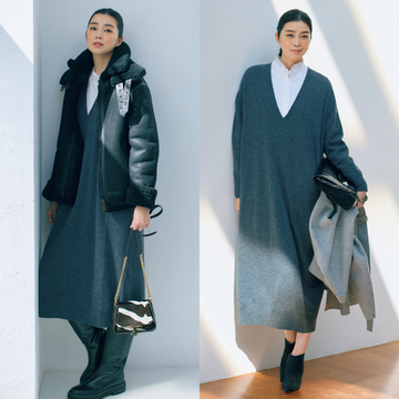 「深Vネックワンピース」はインナーで表情を変える【頼れる二刀流ワンピース】