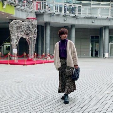 レオパード柄スカートでチームラボへ