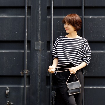 富岡佳子×Le minor 大人ボーダートップス