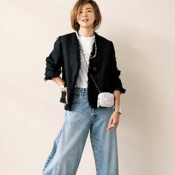 【50代が買うべき春服】ツイードの＜ノーカラージャケット＞も短め丈が旬！