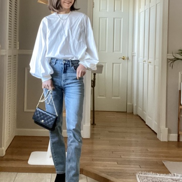 ZARAのデニムでフェミニンコーデ