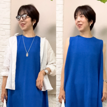 50代COCAワンピース＊UNIQLOシャツプチプラコーデ
