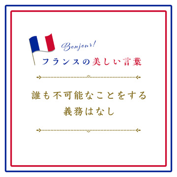 誰も不可能なことをする義務はなしーÀ l'impossible nul n'est tenu.【フランスの美しい言葉 vol.24】