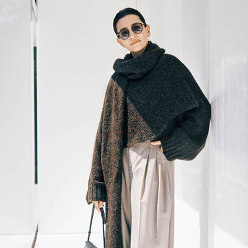 メリハリシルエットで着膨れ感もなし！おしゃれ上級者のニットスタイル