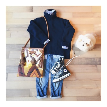 寒い日の重ね着コーディネイト