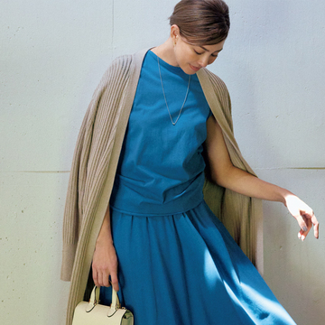 【大人に必要な着映えセットアップ】ボリューミーなギャザースカートでドラマティックに