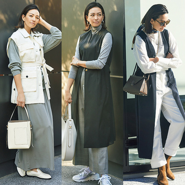 いつもの着こなしを格上げ！モノトーンの「ジレコーデ」3選