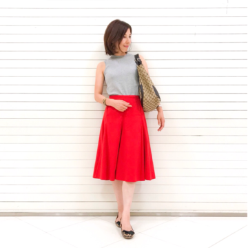 真夏の赤コーデ