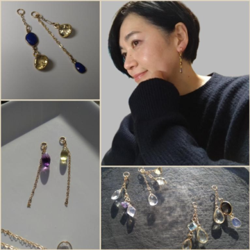 顔まわりに天然石の彩りと輝きを。