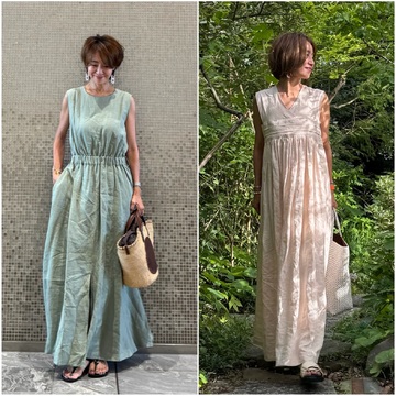 夏の涼やかリネンワンピース2styling