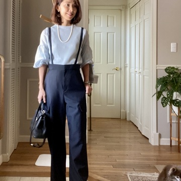 バルーン袖の春コーデ