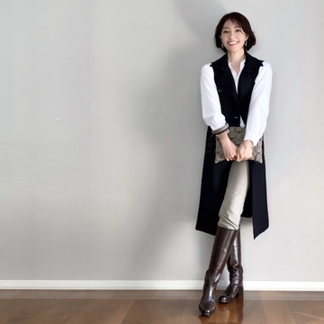 便利な２Way黒ロングジレ！