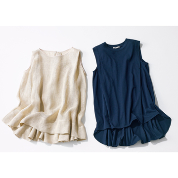 タック使いが秀逸な「進化系ノースリーブ」2選【身体をきれいに見せる服】