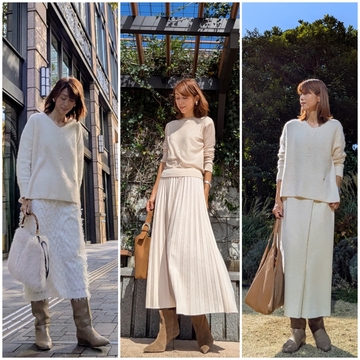 冬に映えるホワイトコーデ！