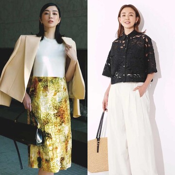 ビジネスシーンにふさわしいジャケット＆ワンピースから大胆に透ける黒レースシャツまで【50代の1週間コーデ】