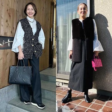 【50代のジレコーデ5選】メリハリある着こなしが叶う！あったか素材で冬も活躍