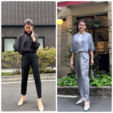 シアーアイテムで作るワントーンコーデ2style