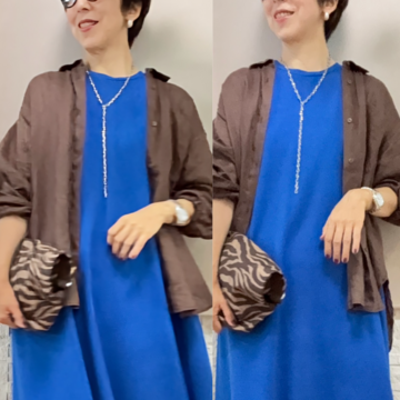 50代COCAワンピース夏コーデと秋コーデ