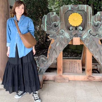 《ユニクロ》のレザータッチワンハンドルバッグで『三嶋大社』へ