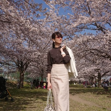 リラックスコーデでお花見