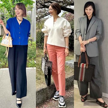 【50代 パンツコーデ15選】素材やカラーで爽やかさアップ！安心感のあるシルエットで美脚効果も抜群