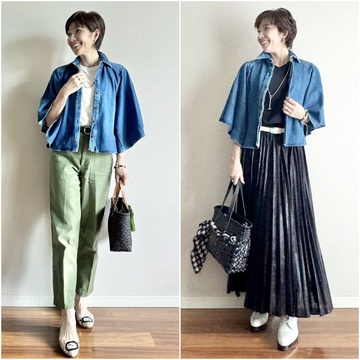 【ZARA】デニムキモノシャツコーデ 2styles