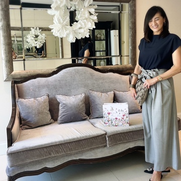 オトナ可愛いライトグレーパンツでDiorイベントへ。