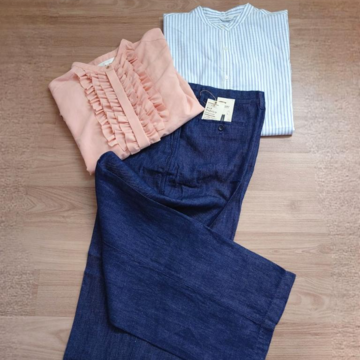 無印良品／ヘンプ混デニムタックワイドパンツ👖