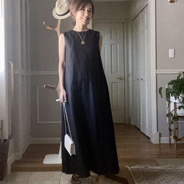 黒リネンのワンピース