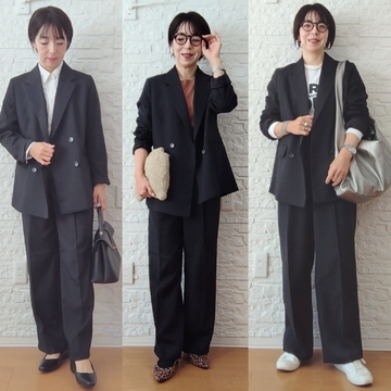 50代主婦【卒業式GUスーツ着回しコーデ】