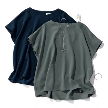 毎年大ヒットしている名品だけを厳選！「E by éclat」とろみコクーンブラウス、フレンチスリーブTシャツ