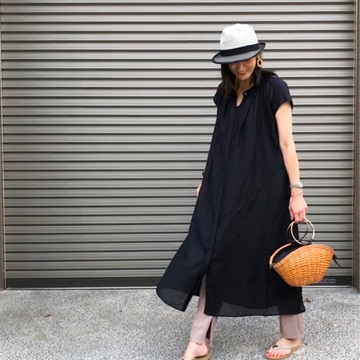 シアーワンピ×プチプラパンツ