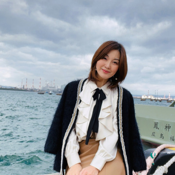 パール付きカーディガンコートにZARAを合わせてサノヤス波止場へ♬