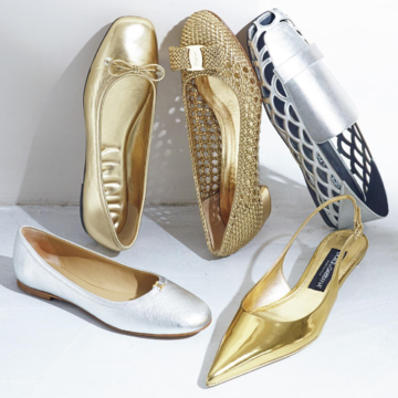 【“ほぼフラット靴”なら裏切らない！】上品なメタリックのシューズ5選