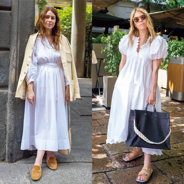 【ミラノSNAP】 ロマンチックな白ワンピースのシティスタイル