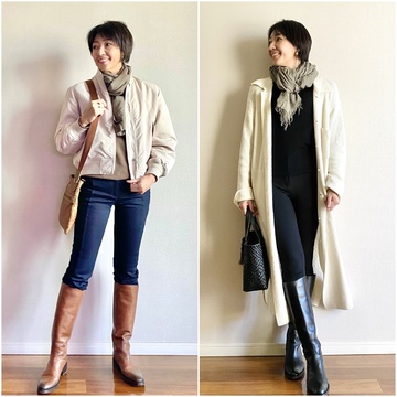 白を効かせたアウターコーデ ～2styles～