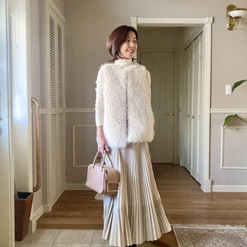 白なワントーンで冬コーデ