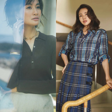 シックなブラウンのポロニットコーデから英国風のチェック柄の着こなしまで【50代の1週間コーデ】