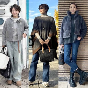 【50代のデニムコーデ5選】冬のおしゃれに爽やかさをプラス！あったかアイテムとの相性も抜群