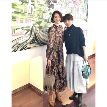 ZARA個性柄ワンピで、丸の内フレンチ。