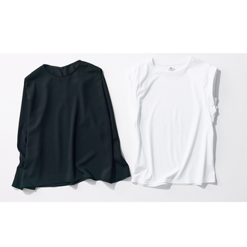 仕立てに技ありの「進化系ノースリーブ」2選【身体をきれいに見せる服】