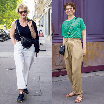 【パリSNAP】ワイドパンツはショルダーバッグでキレ味をプラス！