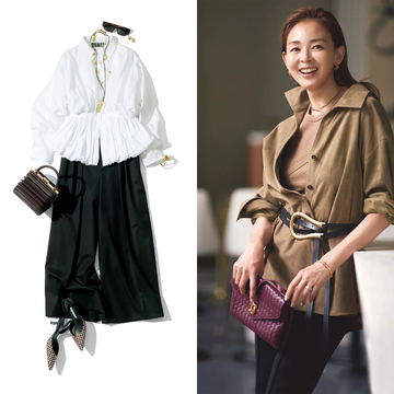 秋のモノトーンコーデからゴールドのビックバックルが特徴的なベルトを使った着こなしまで【50代の1週間コーデ】