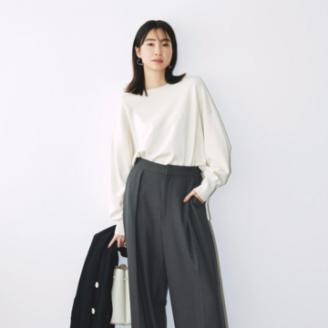 冬のビジネススタイルは、防寒とスタイリッシュさを兼ね備えた裏起毛のタックパンツを軸に組み立てる。気温8℃｜1/22(木)【50代の毎日コーデ】