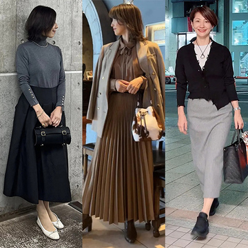 定番色で秋冬おしゃれを格上げ！すっきり上品見えする50代向け「スカートコーデ」3選