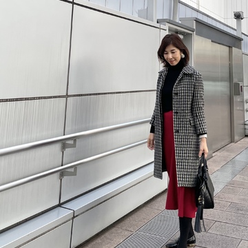 ドゥロワーの千鳥格子コート